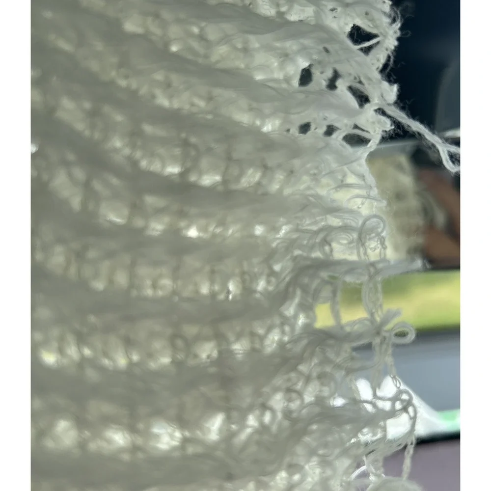 Vintage White Baby Blanket Lace Knit Christening Shower Gift Delicate Baptism 80